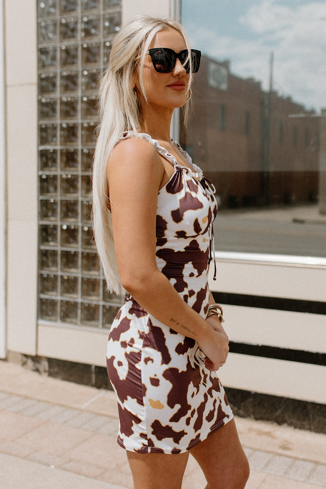 Whiskey Business Cow Print Mini Dress ...